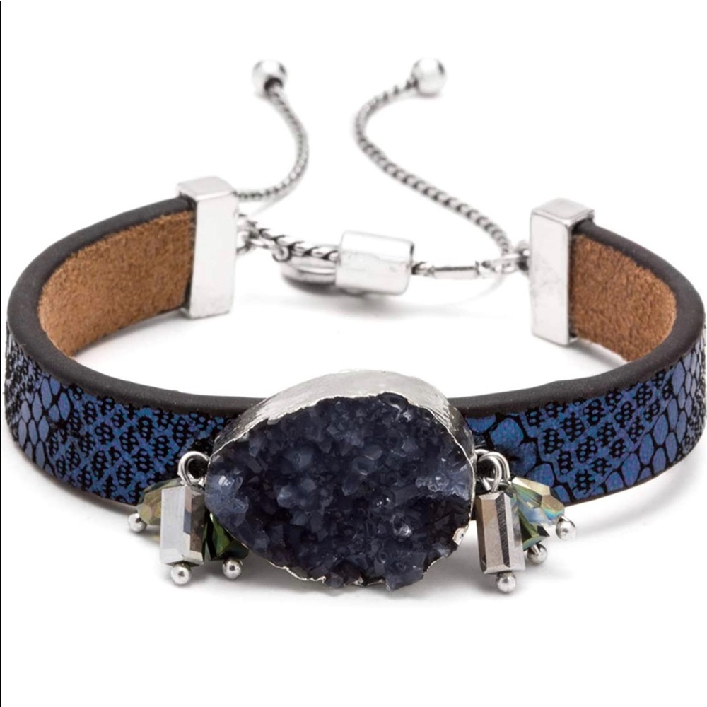 Adjustable Druzy Bracelet🥳Royal Blue Band